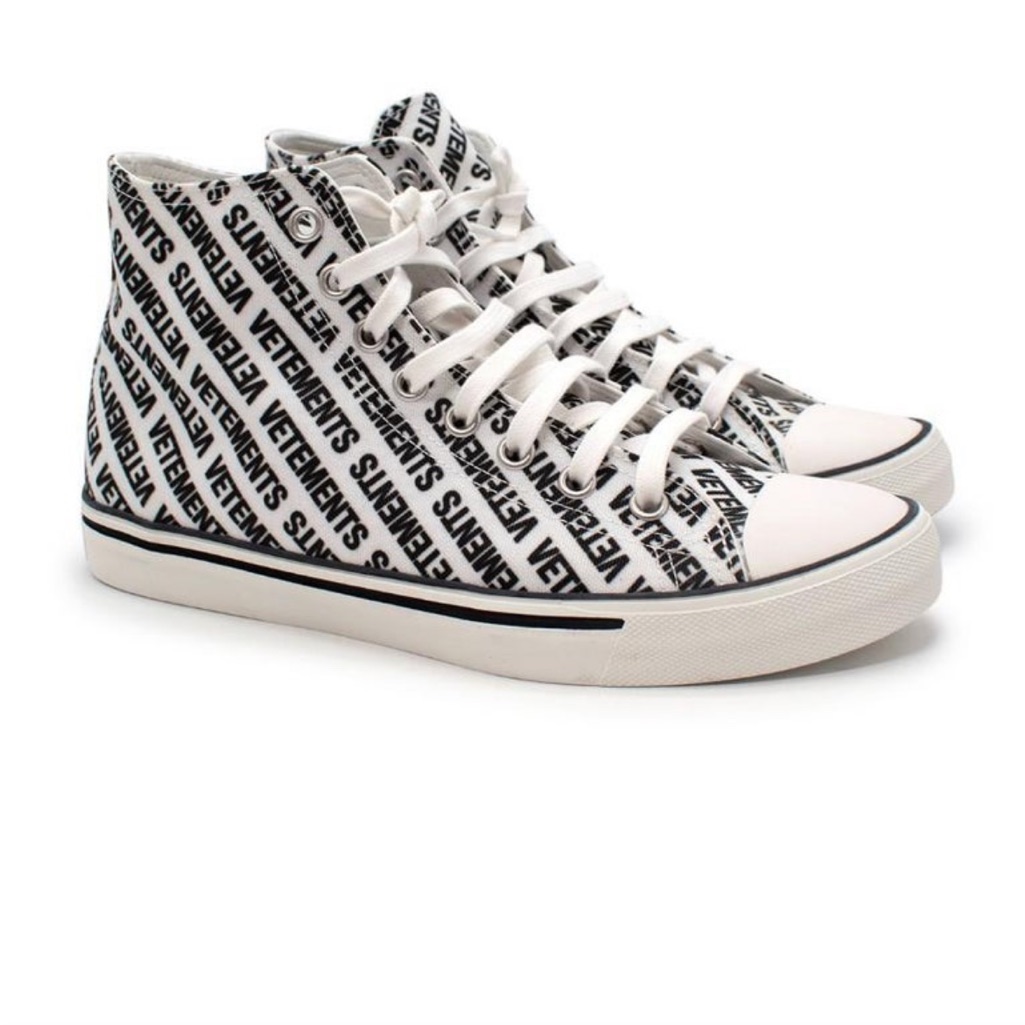 Vetements | White And Black Monogram High Tops